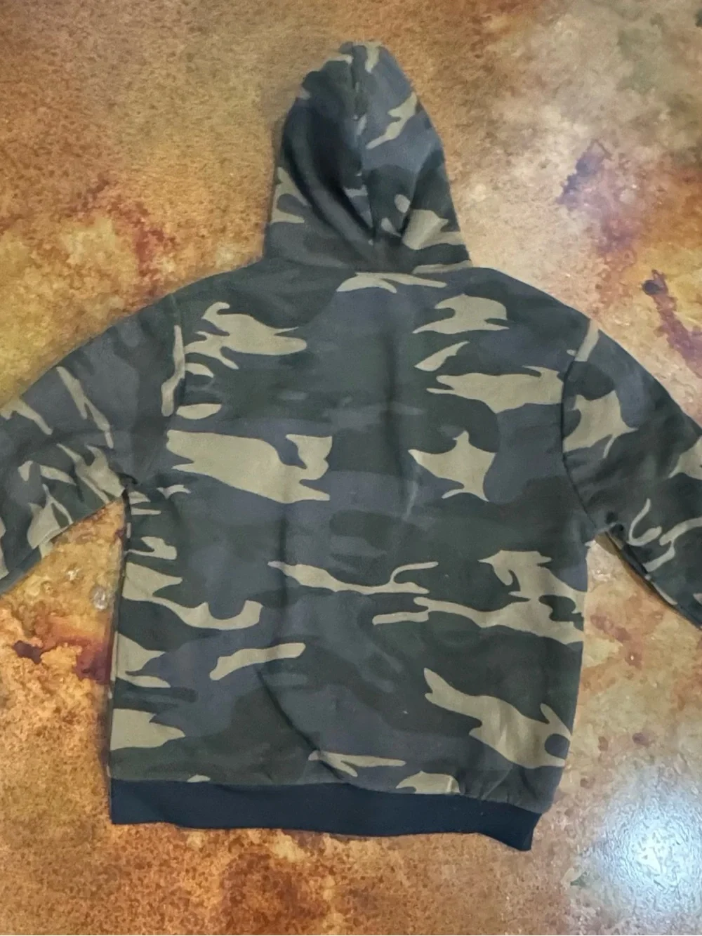 Phat Farm Men’s Camo Hooded Zip Jacket - Olive Green
